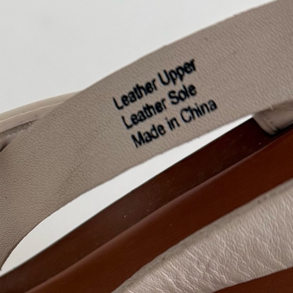 🧡 Leather Charles Jourdan Elegant White Strappy Women's Sandal Heels - Picture 4 of 9